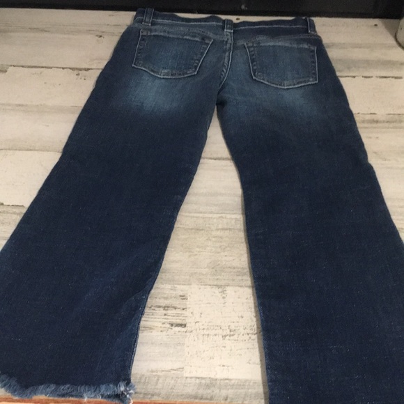 Place girls size 8 distressed zip one button straight leg jeans - Picture 2 of 6